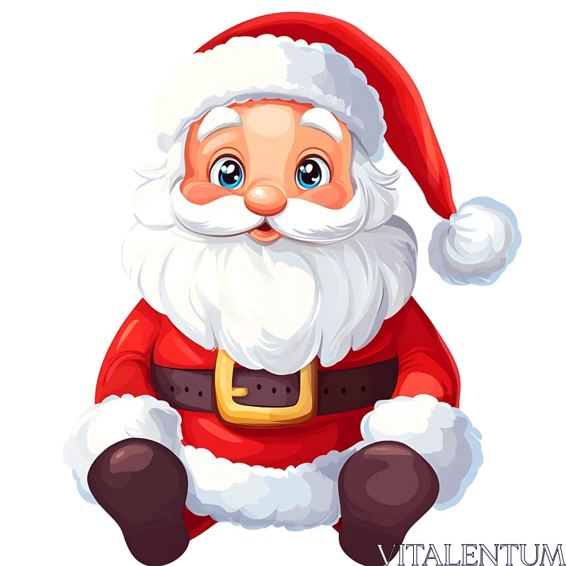 Cute Santa Claus Character in Red Suit AI Image