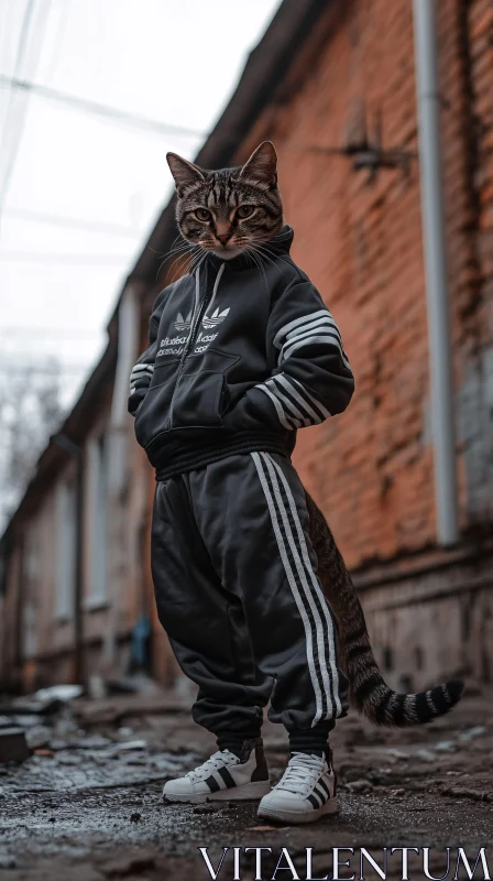 AI ART Anthropomorphic Cat in Urban Fashion