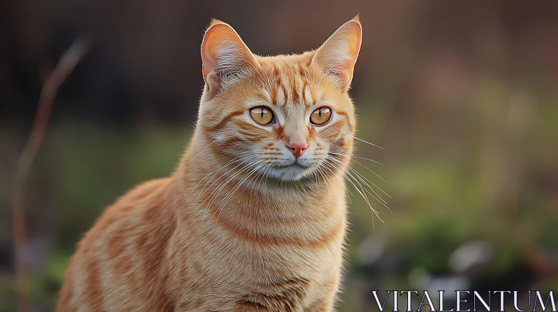 Majestic Ginger Cat in Natural Setting AI Image