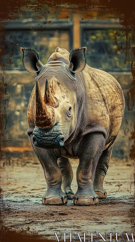 The Gentle Majesty of a Rhino AI Image