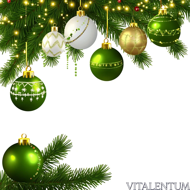 Festive Holiday Decorations with Ornaments AI Image