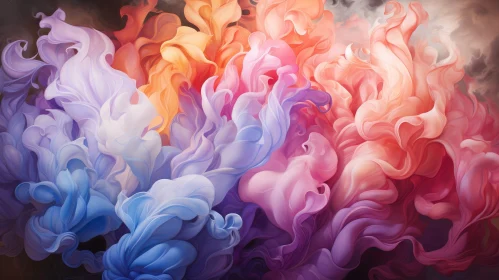 Colorful Abstract Painting with Swirling Patterns