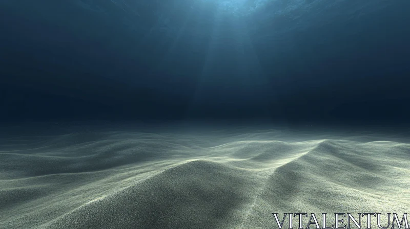 AI ART Ocean Depth with Sunlit Sandy Waves