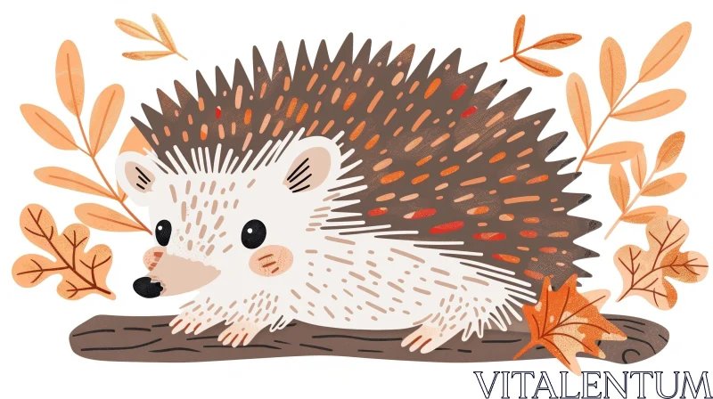 Adorable Hedgehog Cartoon Illustration AI Image
