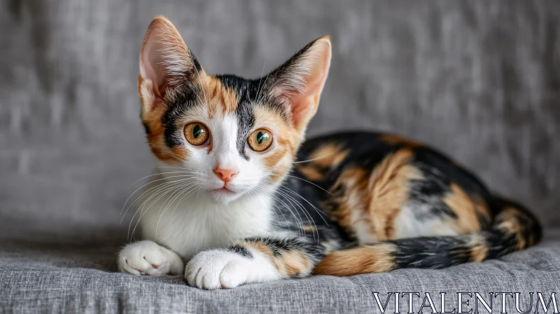 AI ART Adorable Calico Kitten Close-Up