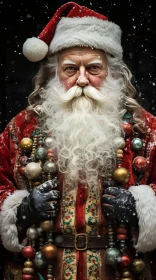 Captivating Santa Claus Portrait with Ornaments | Contemporary Photography