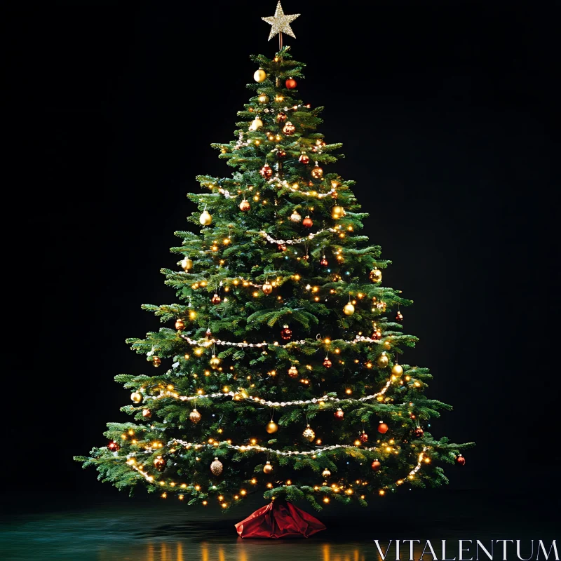 Elegantly Decorated Holiday Tree AI Image