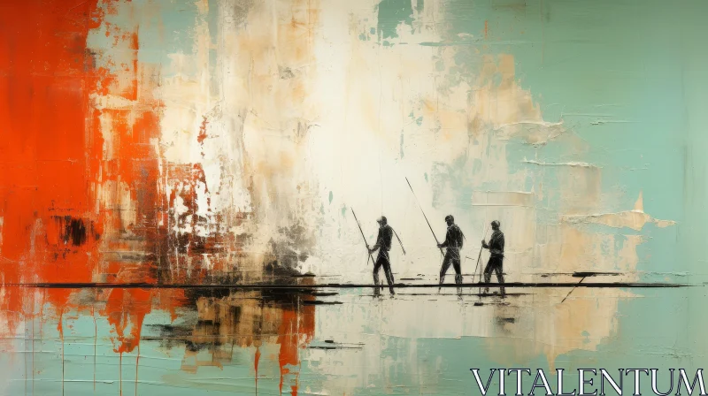 AI ART Expressive Abstract Painting with Figures