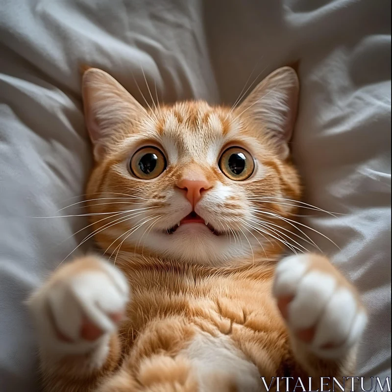 Cute Ginger Kitten with Wide Eyes AI Image