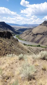 Mountain Valley Landscape with River