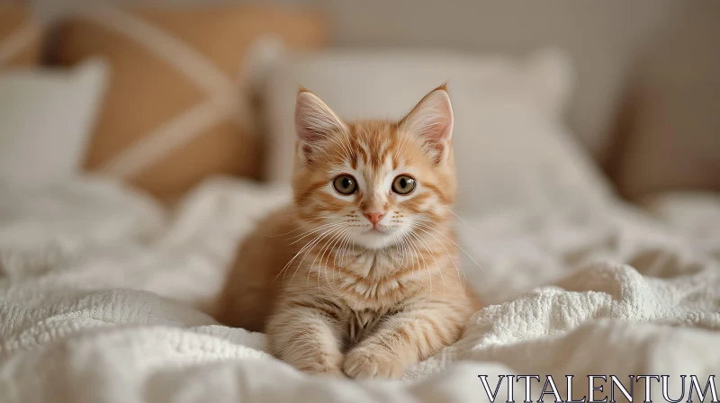 Cute Fluffy Kitten Relaxing AI Image