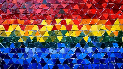 Rainbow Triangular Mosaic Art