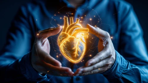 Realistic 3D Human Heart Illustration