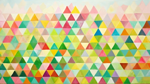 Vivid Abstract Painting with Geometric Triangles