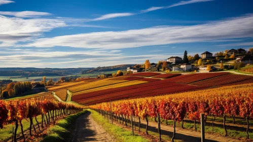 Autumn Vineyards: A Spectacle of Multilayered Colors and Skies