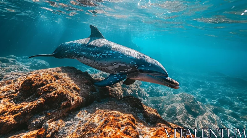 Captivating Dolphin Swimming in the Ocean | Nature Photography AI Image