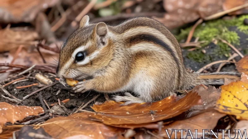 Close-up of Chipmunk Eating Nut - Nature Photography AI Image