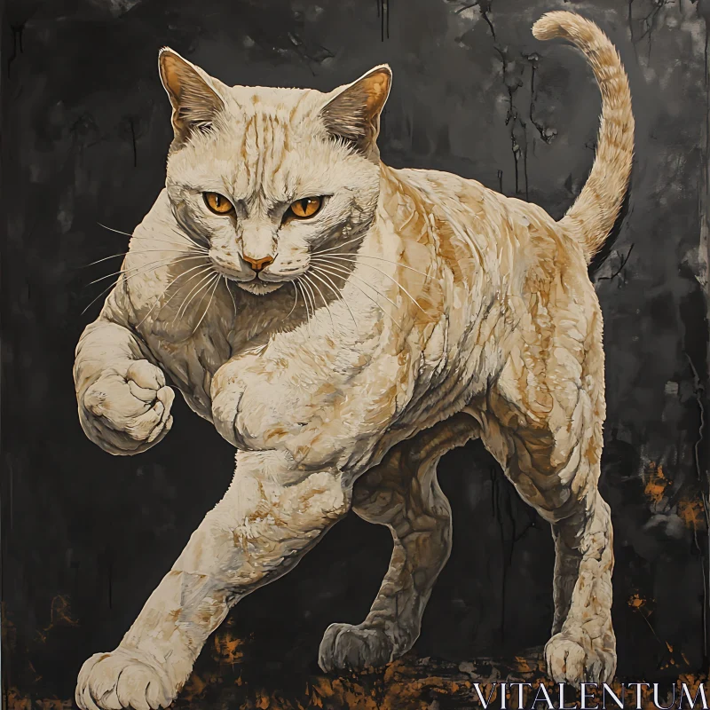 Feline Strength in Art AI Image