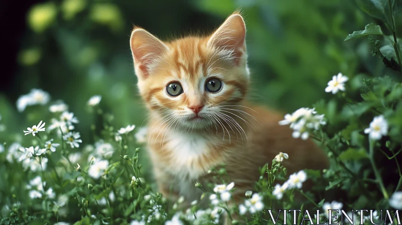 AI ART Cute Kitten in Nature