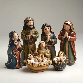 Christmas Nativity Scene - Hand-Painted Figurines