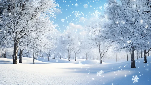 Serene Snowy Forest Scene