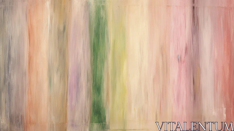 Pastel Striped Abstract Painting on Canvas AI Image