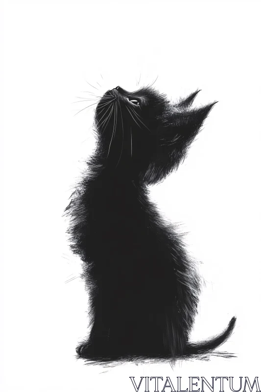 AI ART Artistic Illustration of a Black Cat