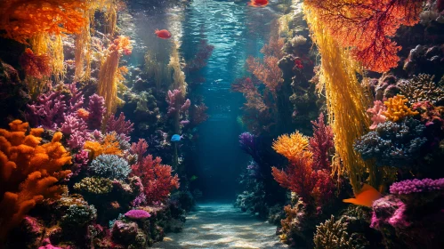 Colorful Underwater Coral and Marine Life