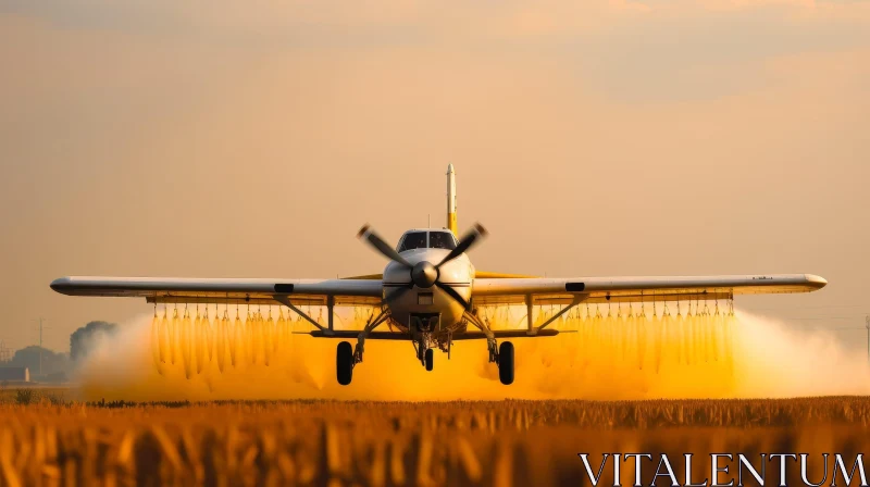 Aerial Pesticide Spraying on Crop Field AI Image