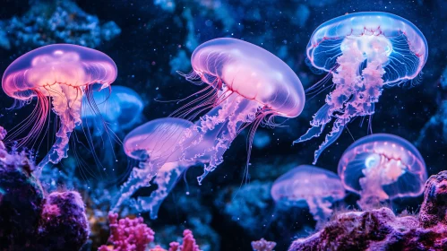 Bioluminescent Jellyfish in Marine Life