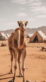 Camel and Tents in Desert - Emotive and Authentic Capture