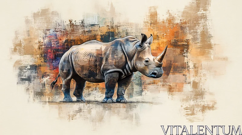 Rhinoceros Abstract Art AI Image