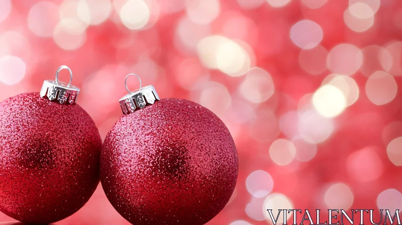 Festive Red Christmas Ornaments AI Image