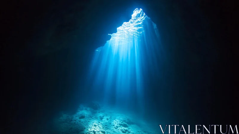 Mystical Underwater Cave AI Image