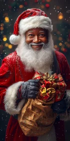 Festive Santa Claus with Holiday Presents