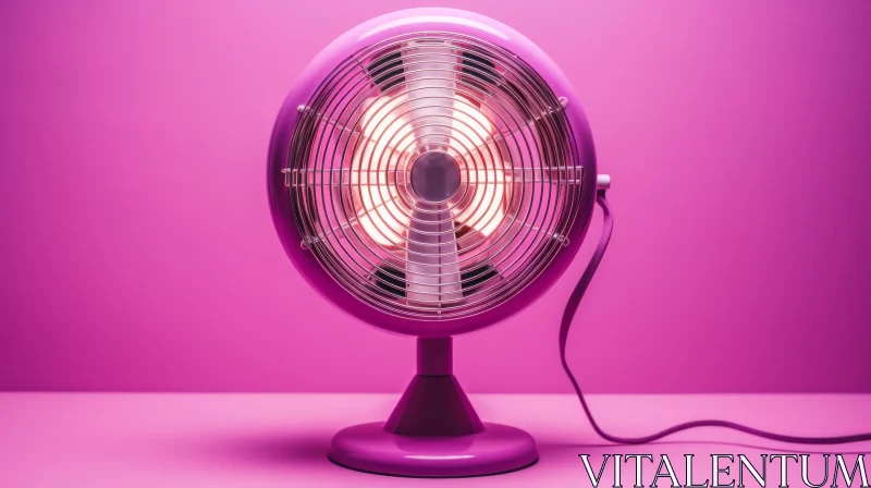 Pink Retro Fan on Pink Background AI Image