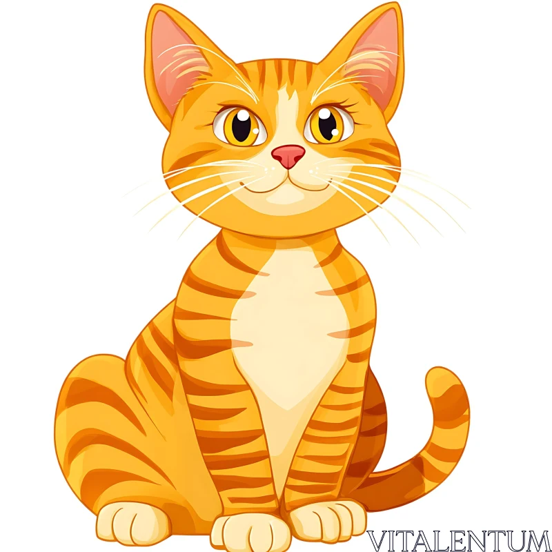 AI ART Cute Orange Tabby Cat in Cartoon Style