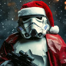 Christmas Stormtrooper in Santa Hat