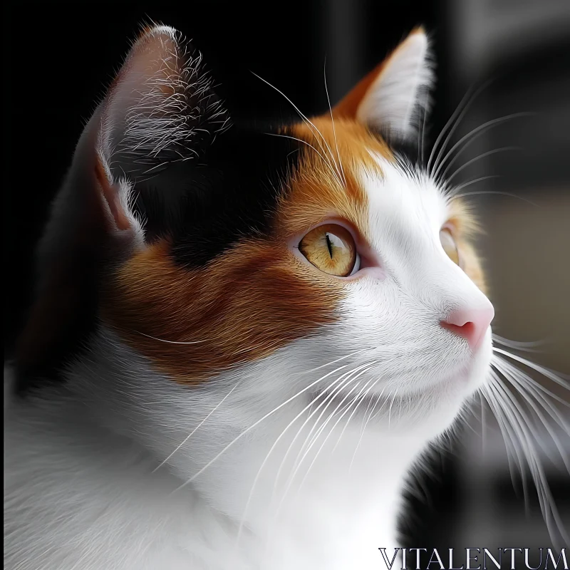 Feline Beauty: Detailed Calico Cat Portrait AI Image