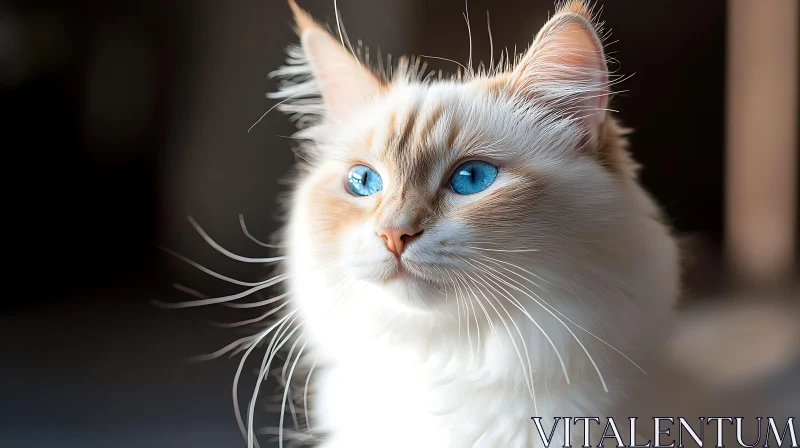 AI ART Stunning Cat with Blue Eyes and Long Fur