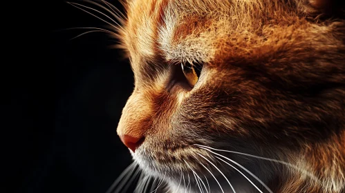 Ginger Cat Close-Up with Detailed Fur