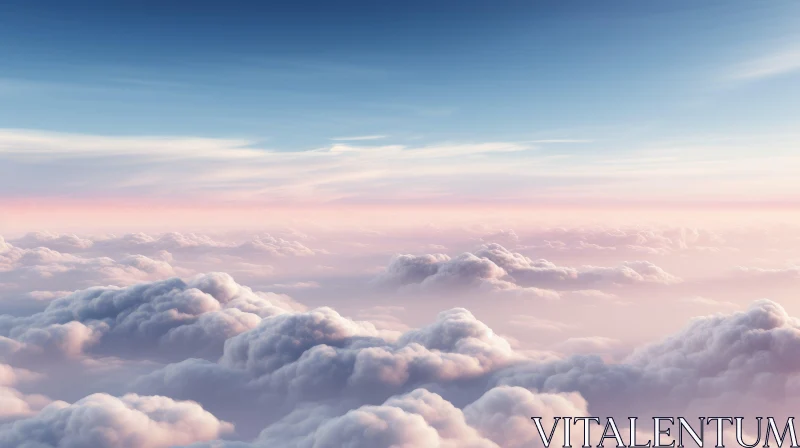 Above The Clouds - An Aerial View of Soft Tones and Textured Pigments AI Image