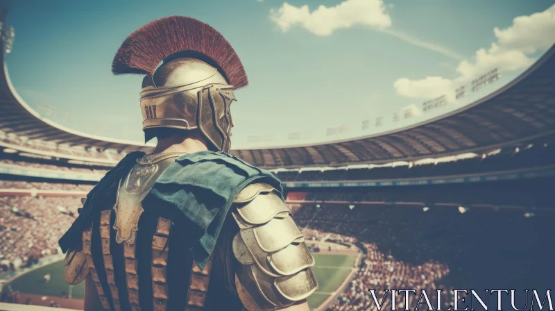 Ancient Roman Soldier in Arena AI Image