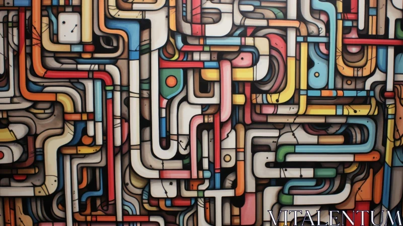 Colorful Pipes Network Design AI Image
