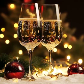 Festive Toast with Bubbly Champagne