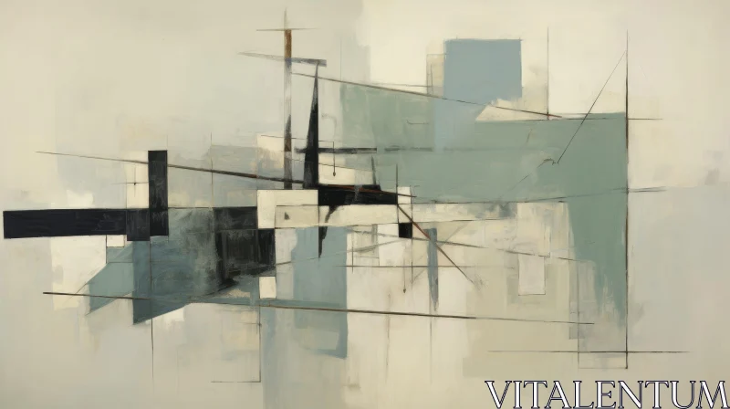 AI ART Geometric Shapes in Muted Colors - Abstract Art