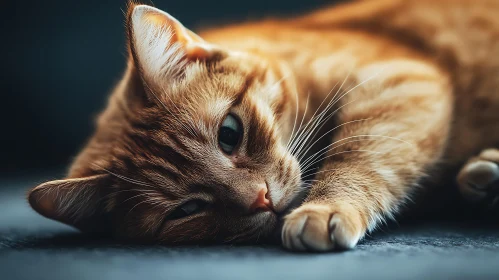 Ginger Cat Resting Peacefully