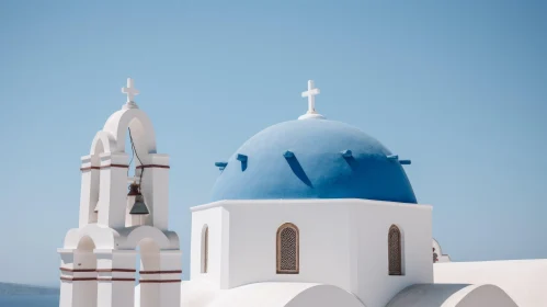 Blue Domes of a Mediterranean-Inspired Church | Minimalist Architecture