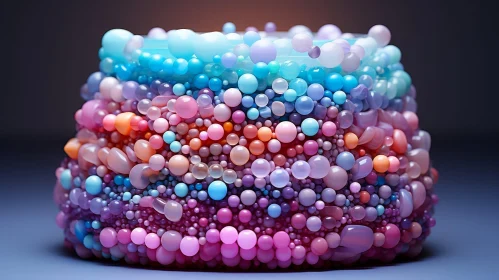 Colorful 3D Rendering of Glossy Spheres