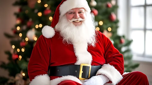 Jolly Santa Claus in Festive Setting